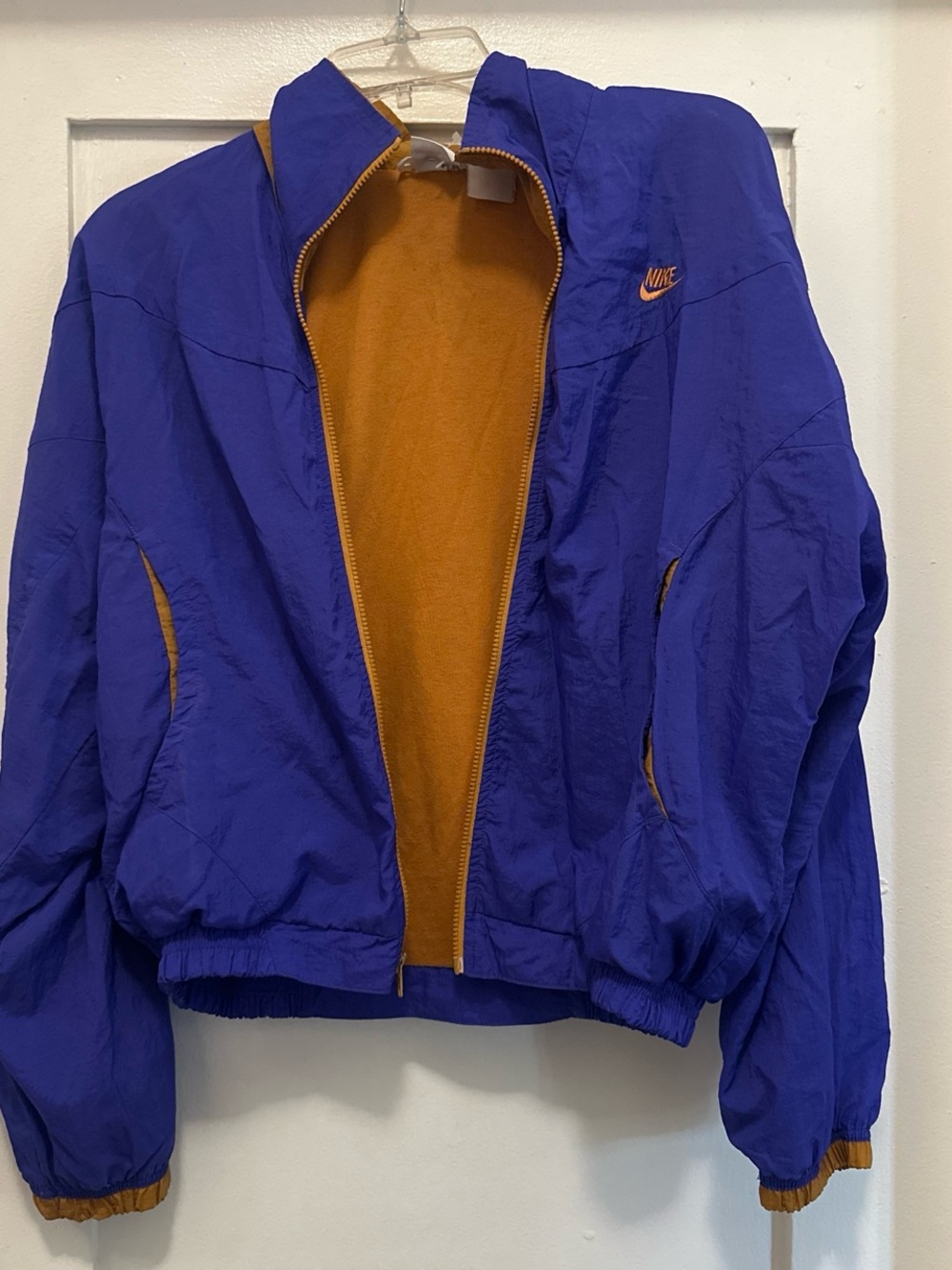 Nike Purple and Yellow Zip Windbreaker